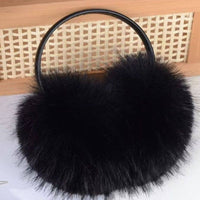 Plain Black Fluffy Faux Fur Earmuffs