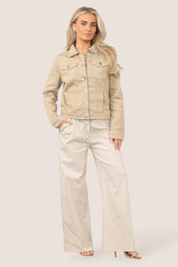 Kurt Muller Light Mocha Brown Denim Cotton Stretch Jacket