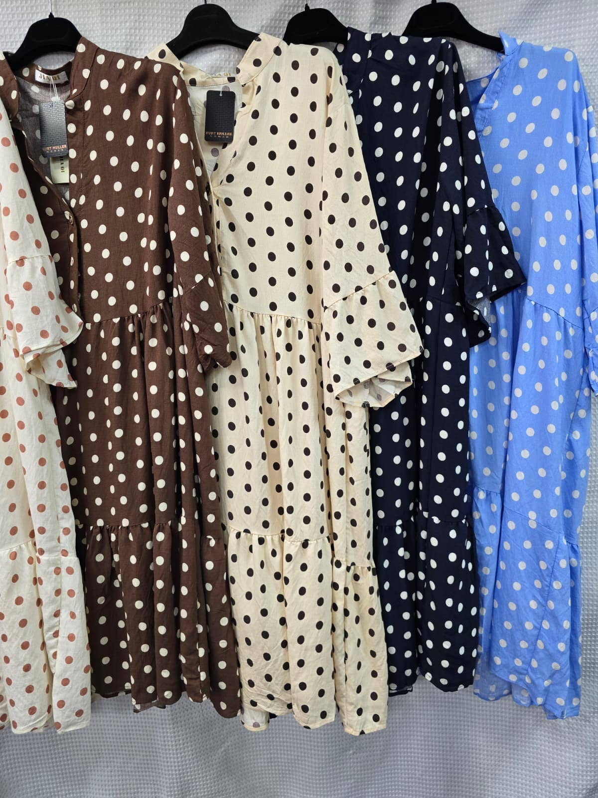 Plus Size Polka Dot Cotton Smock Dress