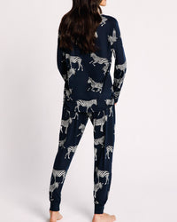 Chelsea Peers - Navy Zebra Print