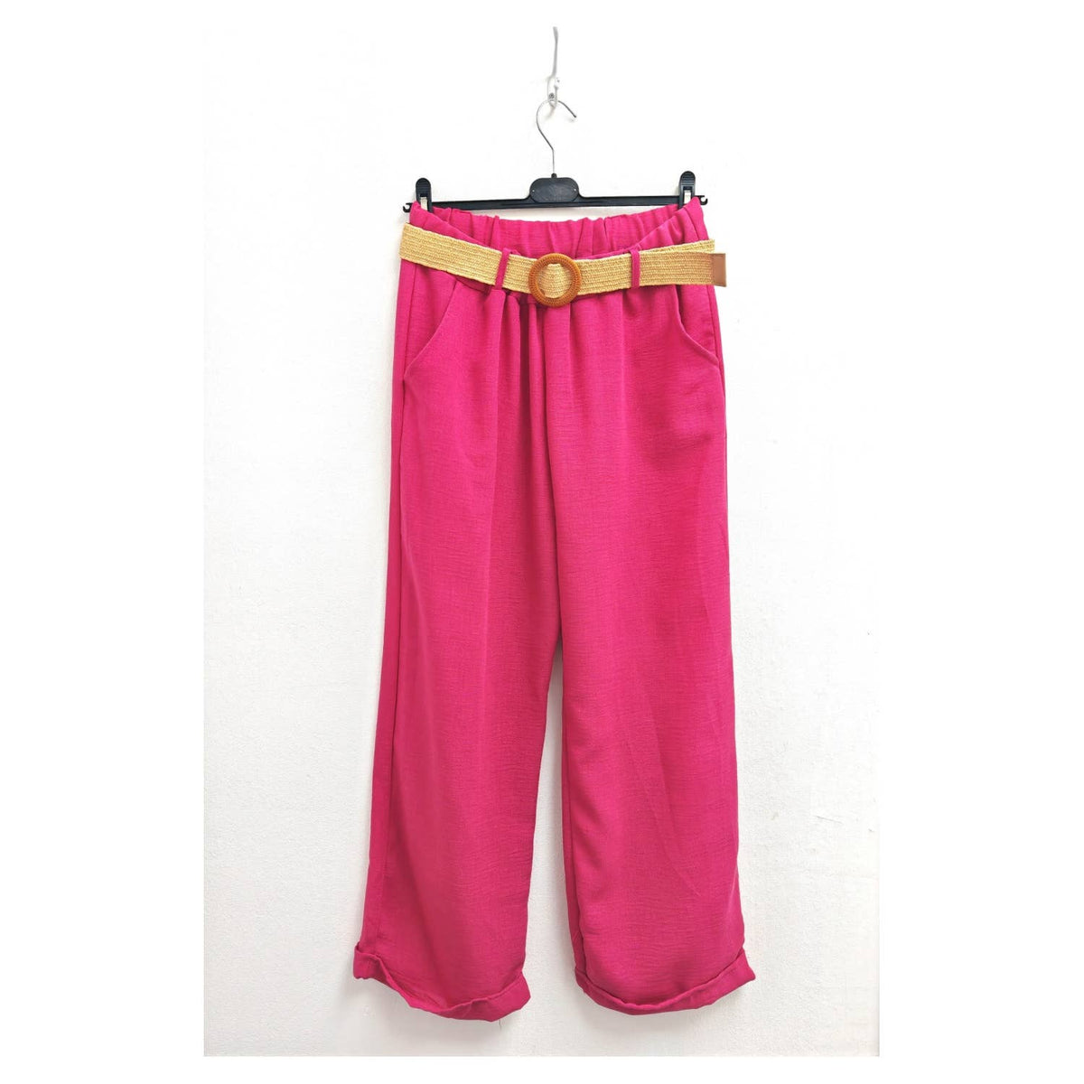 Italian One Size Light Weight Linen Trousers +Belt