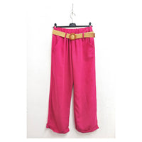 Italian One Size Light Weight Linen Trousers +Belt