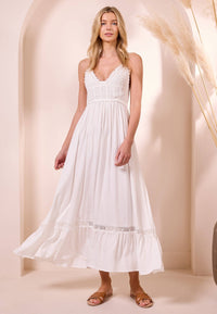 Cami Crochet White Maxi Summer Dress