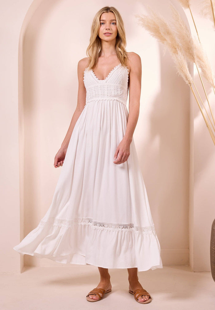 Cami Crochet White Maxi Summer Dress