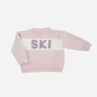 The Blueberry Hill - Ski Sweater, Baby Pink Winter Snow Jumper and Hat Set