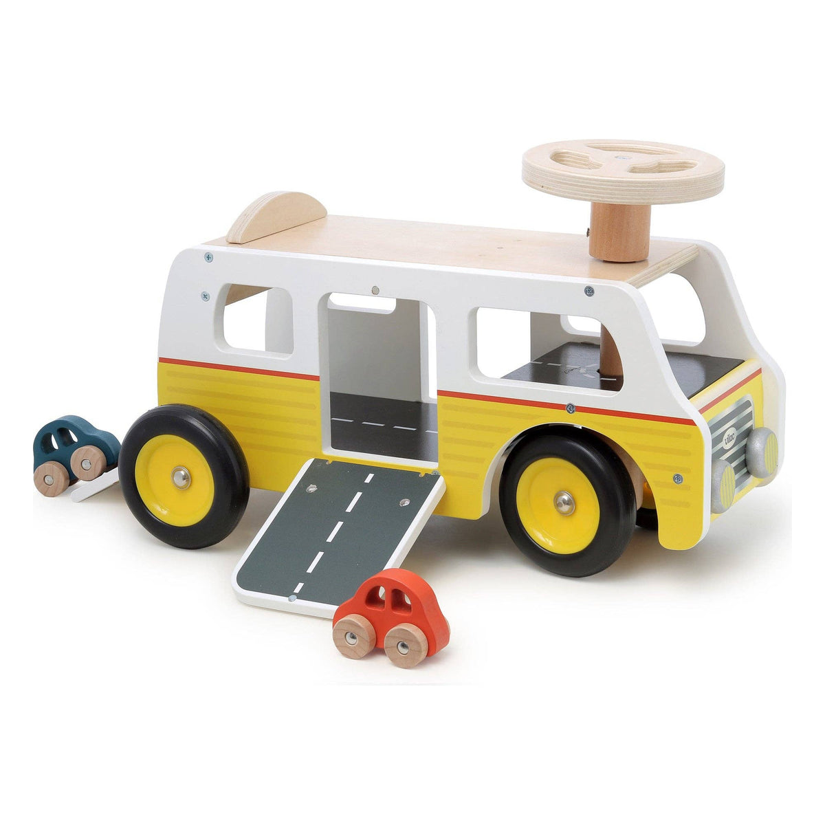 Vilac Wooden Ride-On Garage with 2 Cars