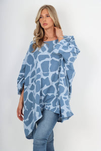 Italian Animal Print Oversized Boxy Top