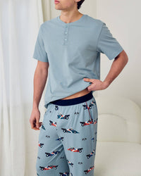 Racing Frogs Print Long Pyjama Set