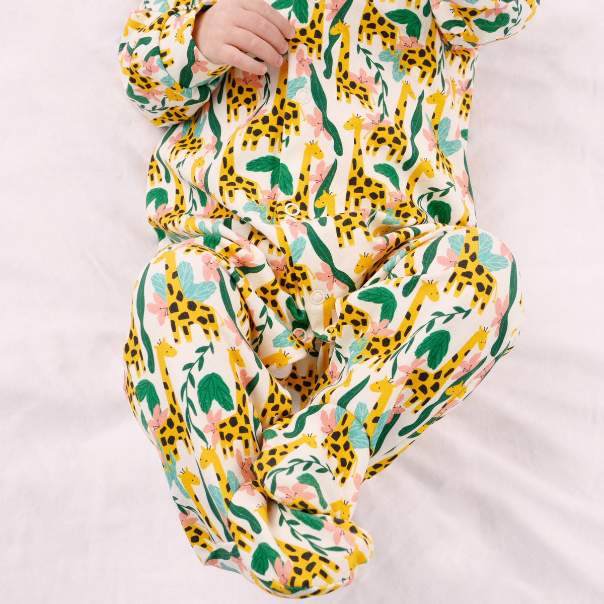 Unisex Baby Cotton Sleepsuit (Onesie) – Jungle Giraffe Print