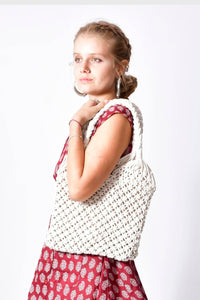 EcoChic Macrame Tote Bag_Bohemian Eco-friendly Handbag