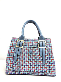 Medium Size Multicolour Front Pocket Two-toned Tote Bag