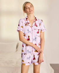 Fairytale Dogs Print Short Pyjama Set