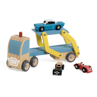 Classic World Wooden FSC Car Transporter Kids Toy Truck