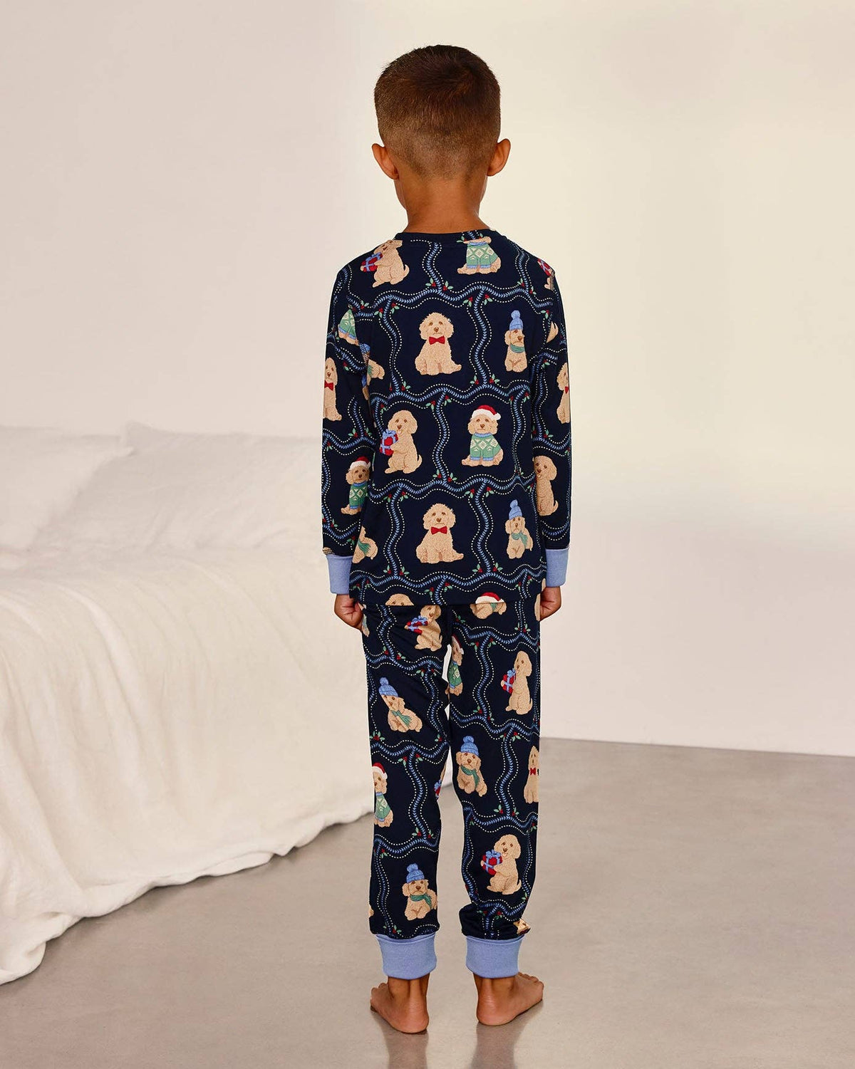 Kids Christmas Chip the Cockapoo Portraits Print Long Pyjama Set