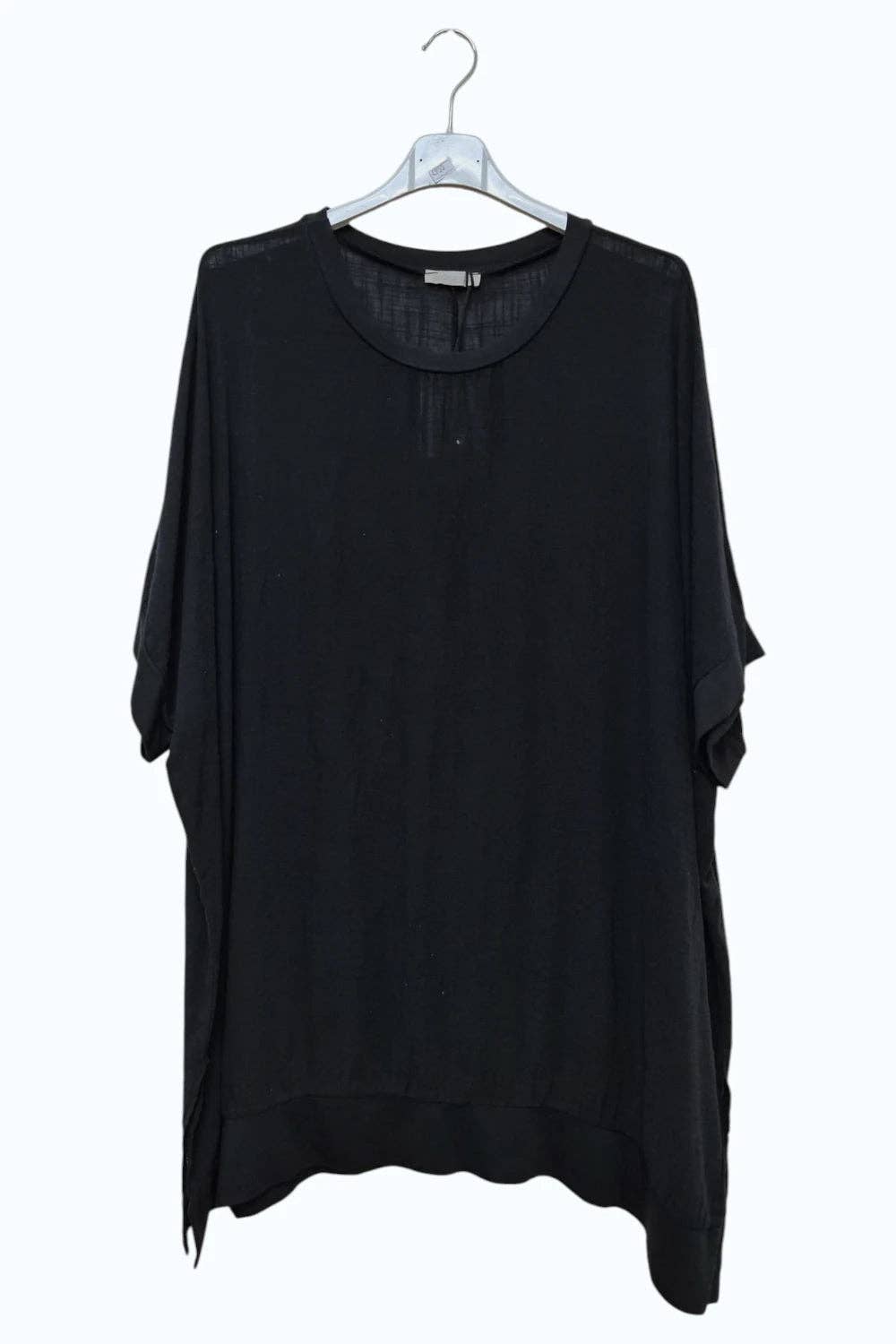 Italian Womens Cotton Oversized Side Slit Tunic Top