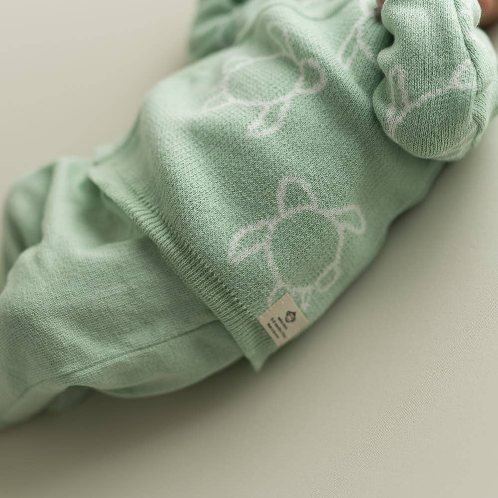 Newborn/ Home Coming Set - Mint with cream turtle design
