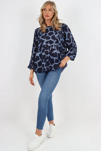 Italian Animal Print Cotton Top
