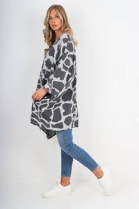 Italian Animal Print Oversized Boxy Top