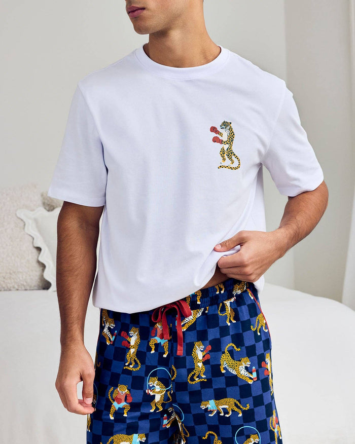 Organic Cotton Boxing Leopards Print Short Pyjama Set