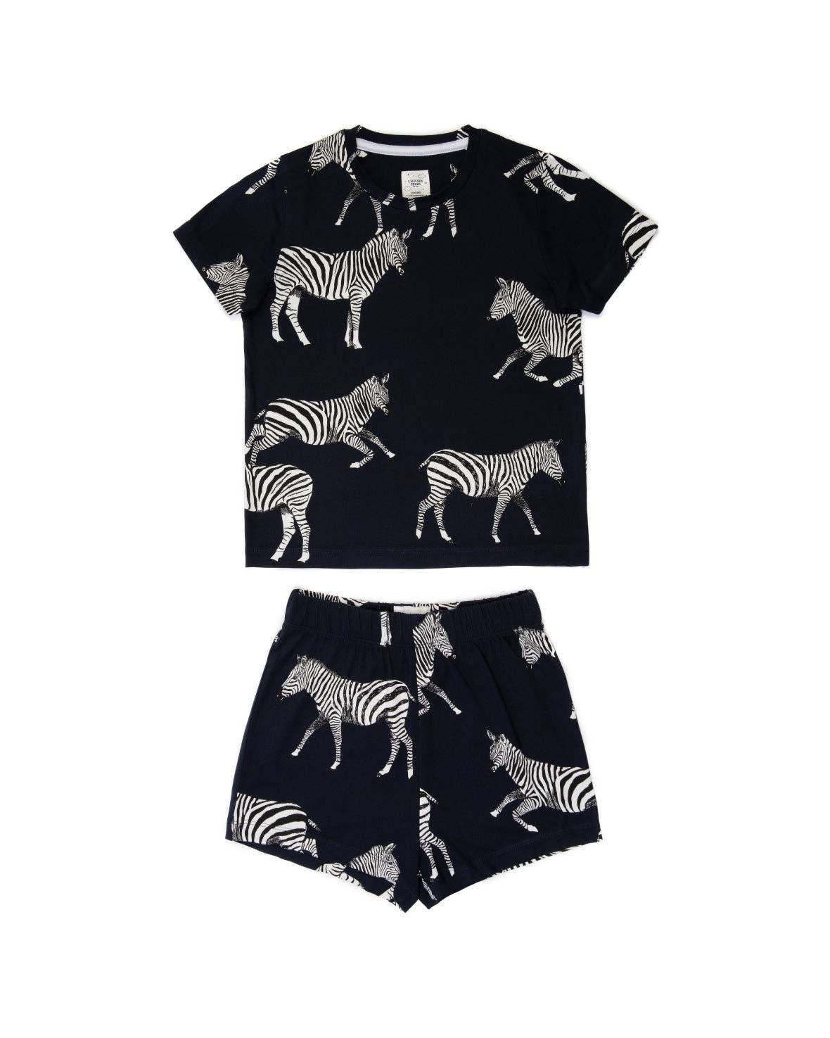 Kids' Navy Zebra Print Short Pyjama Set
