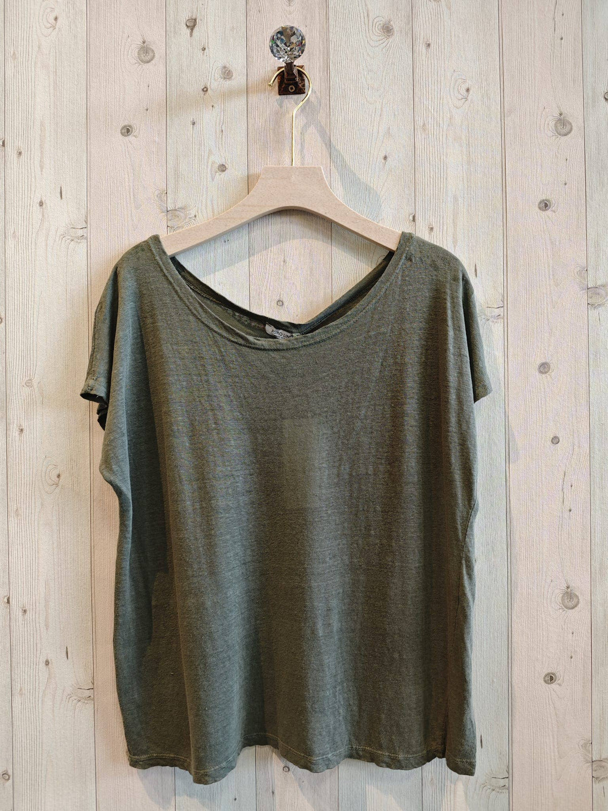 BASIC U-NECK T-SHIRT 100% LINEN Ref-2295