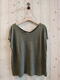 BASIC U-NECK T-SHIRT 100% LINEN Ref-2295
