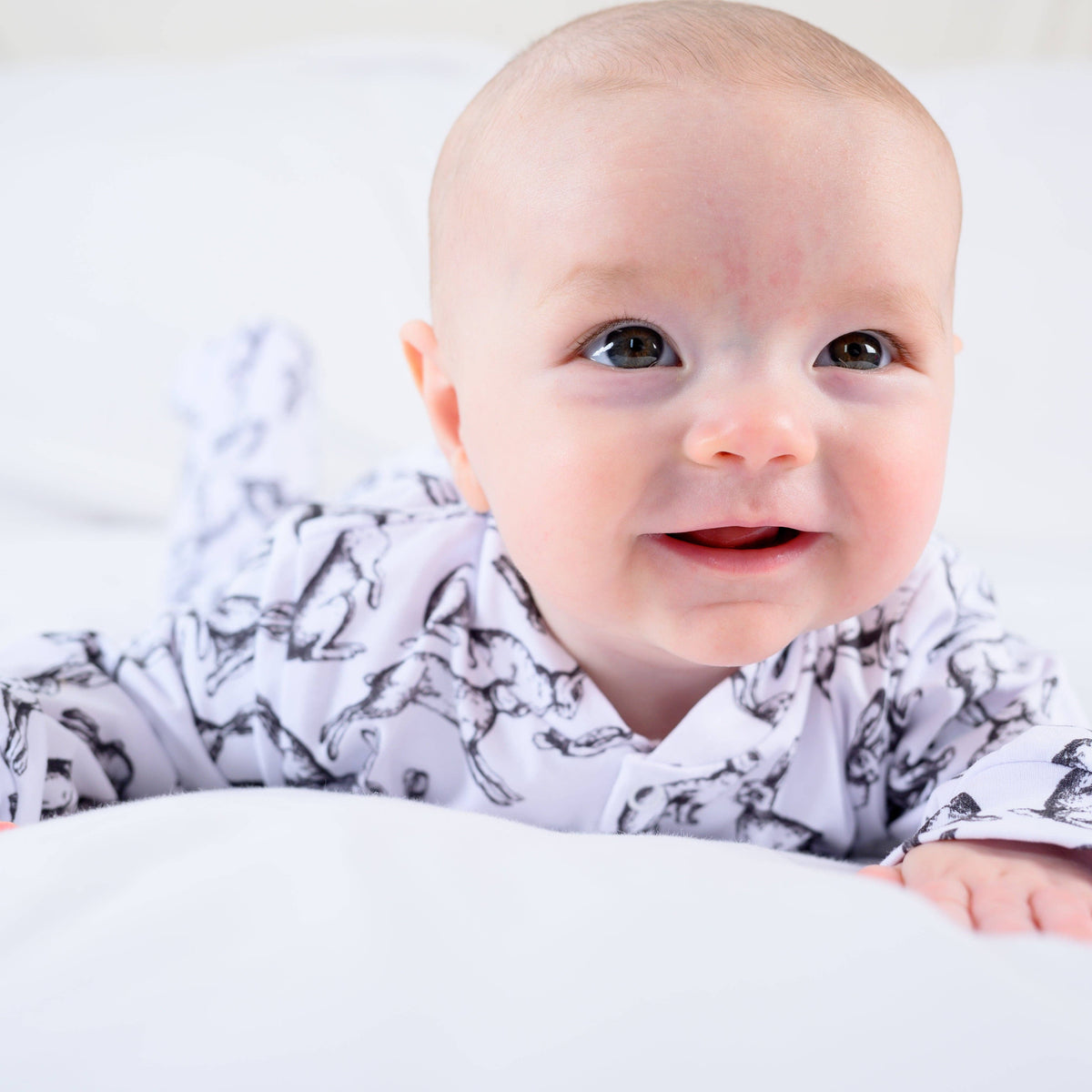 Unisex Baby Cotton Sleepsuit (Onesie) – Easter Rabbit Print