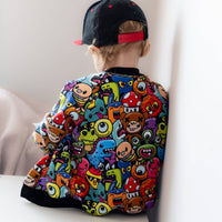 Unisex Kids Monster Bomber Jacket – Lightweight Fleece