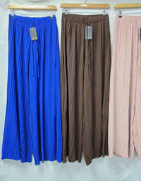 Plisse Wide Leg Elasticated Trousers