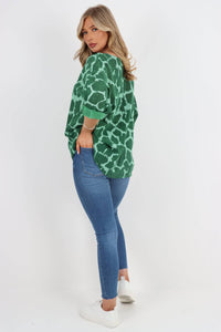 Italian Animal Print Cotton Top