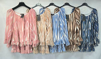 Swirl Long Sleeve Tier Hem Blouse