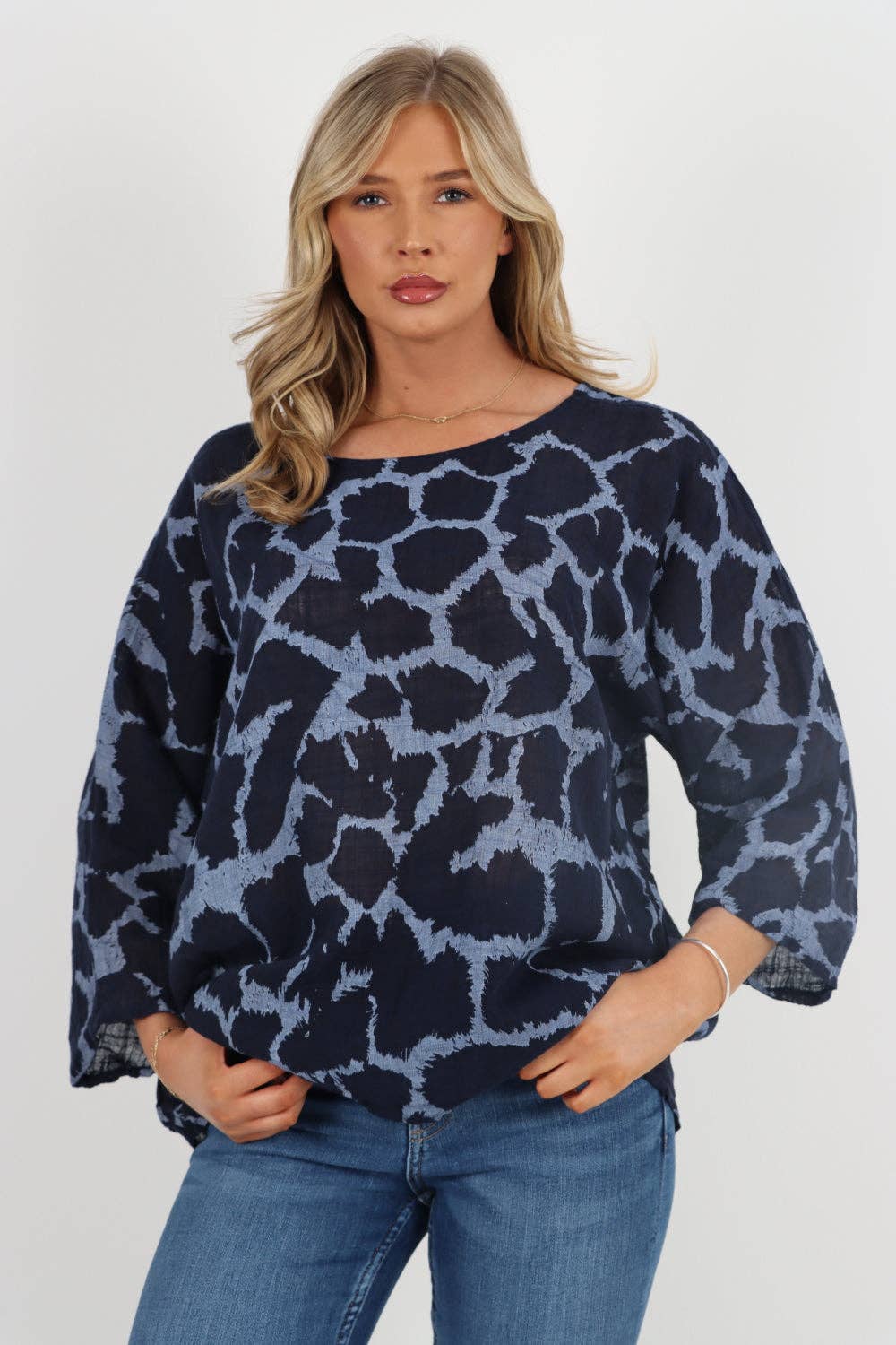 Italian Animal Print Cotton Top