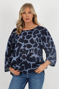 Italian Animal Print Cotton Top