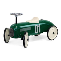 Vilal Metal British Racing Green Ride-On Car Vintage Style