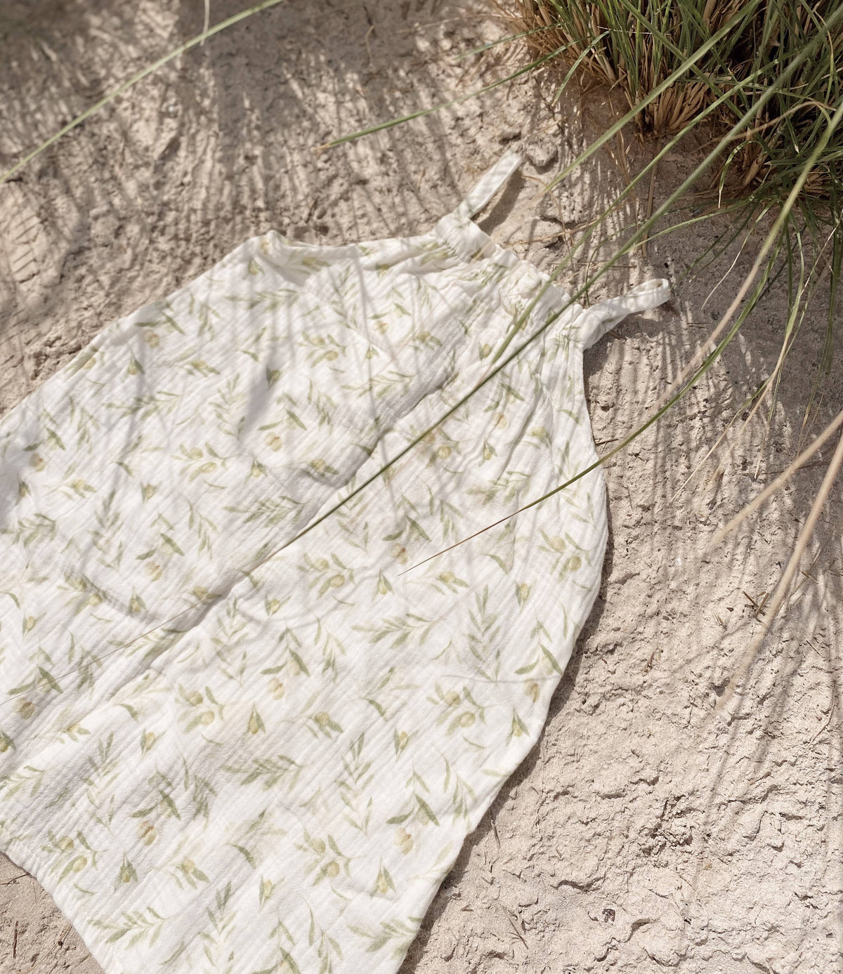 Baby / Kids Summer Olive Pattern Dress 100% Cotton Muslin