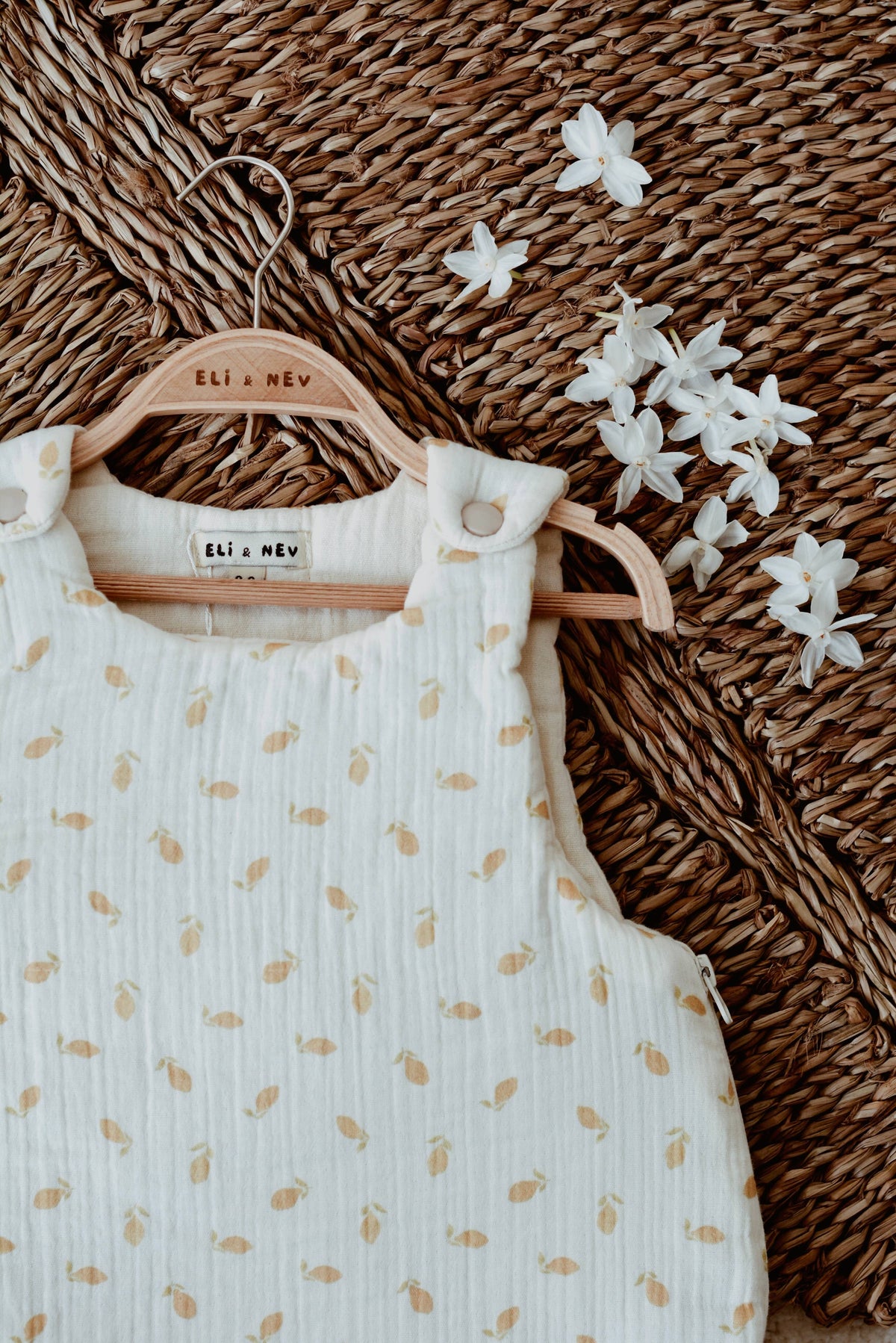 Lemon Patterned Sleep Sack 100% Cotton Muslin OEKO-TEX