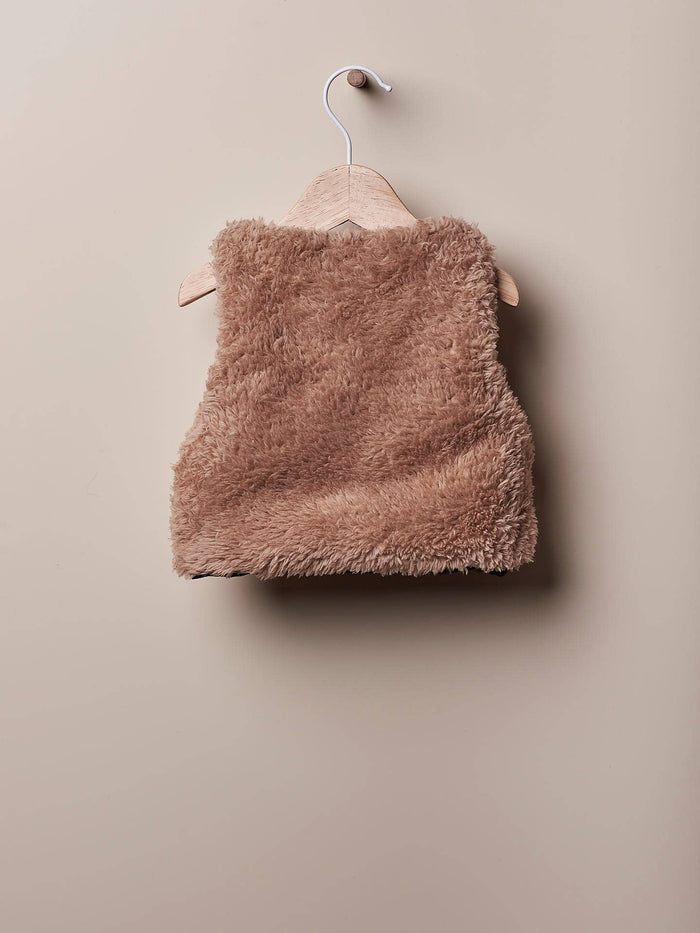 Sustainably made - Brown Faux Fur Gilet