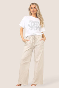 Plain Wide Leg Stretch Magic Trousers