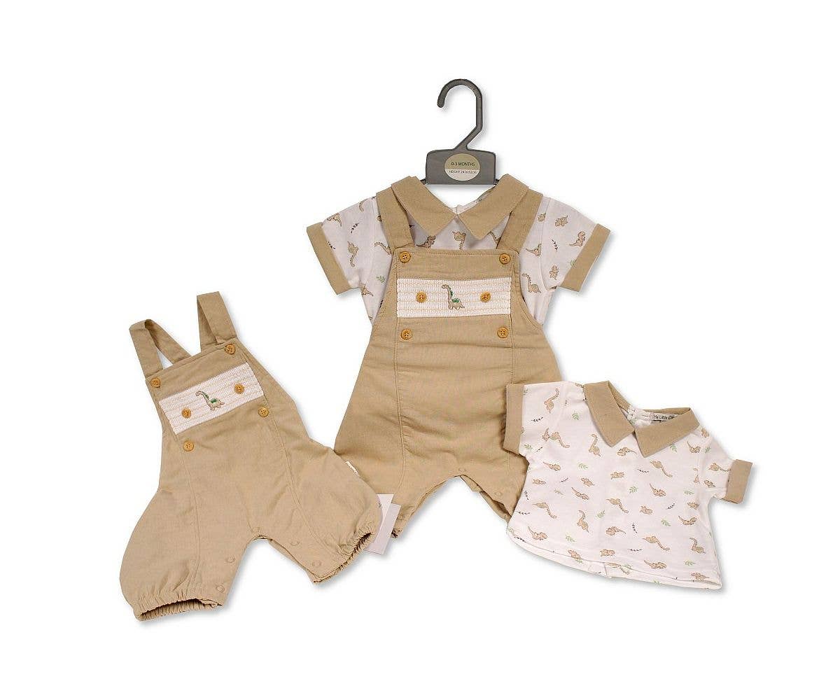 Baby Boys 2 pcs Long Dungaree Set - Dino - 6325