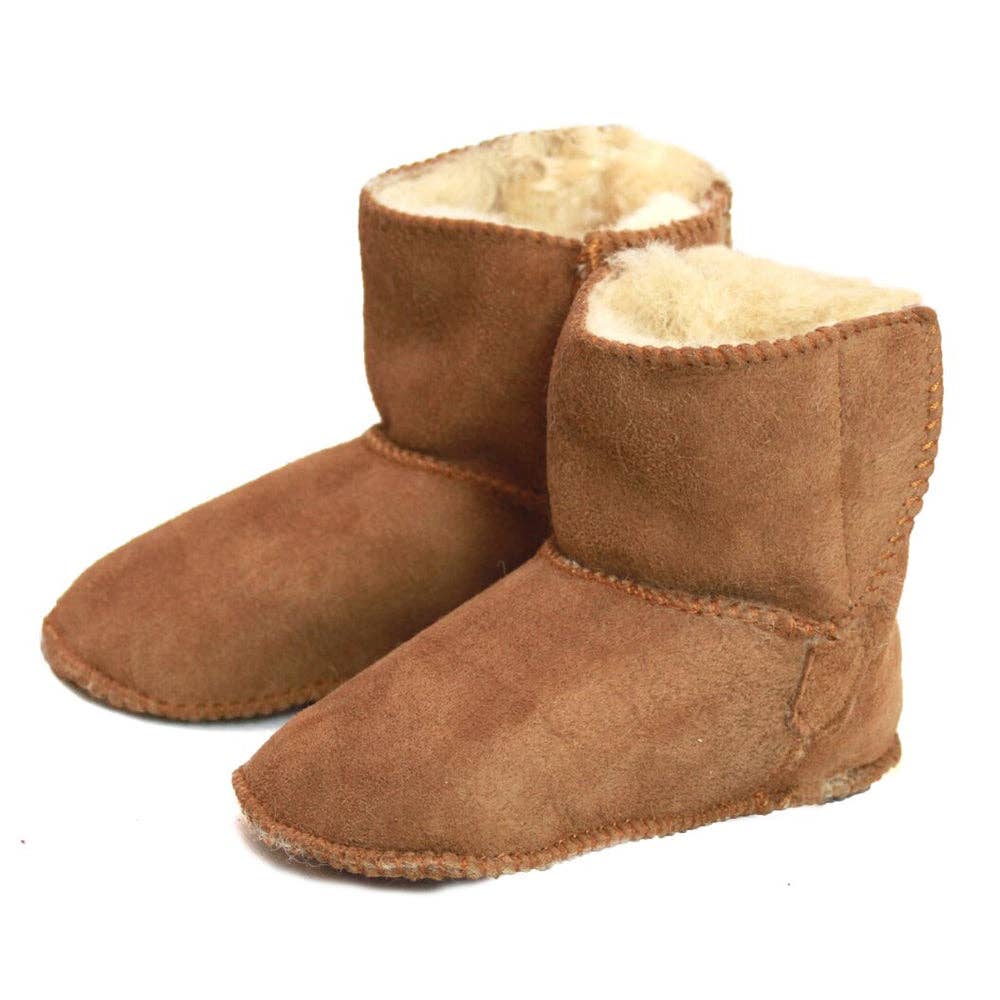CSB/T Sheepskin Velcro Tab Baby Booties Slippers