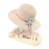 Black Ginger - Childrens Foldable Hat - Pink Flower (54cm)