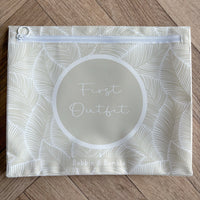 Hospital Bag Organiser Pouches - Unisex Beige Leaf Print