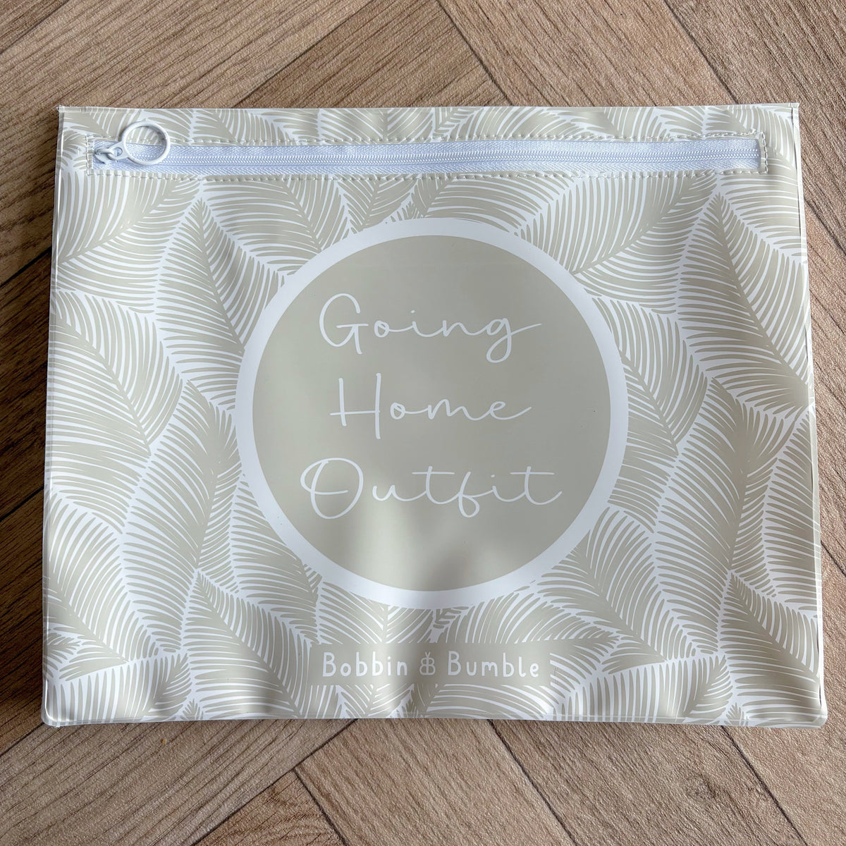 Hospital Bag Organiser Pouches - Unisex Beige Leaf Print