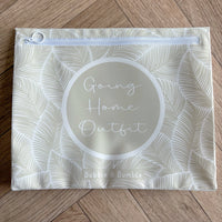 Hospital Bag Organiser Pouches - Unisex Beige Leaf Print