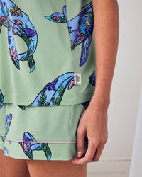 Coral Whale Print Short Pyjama Set