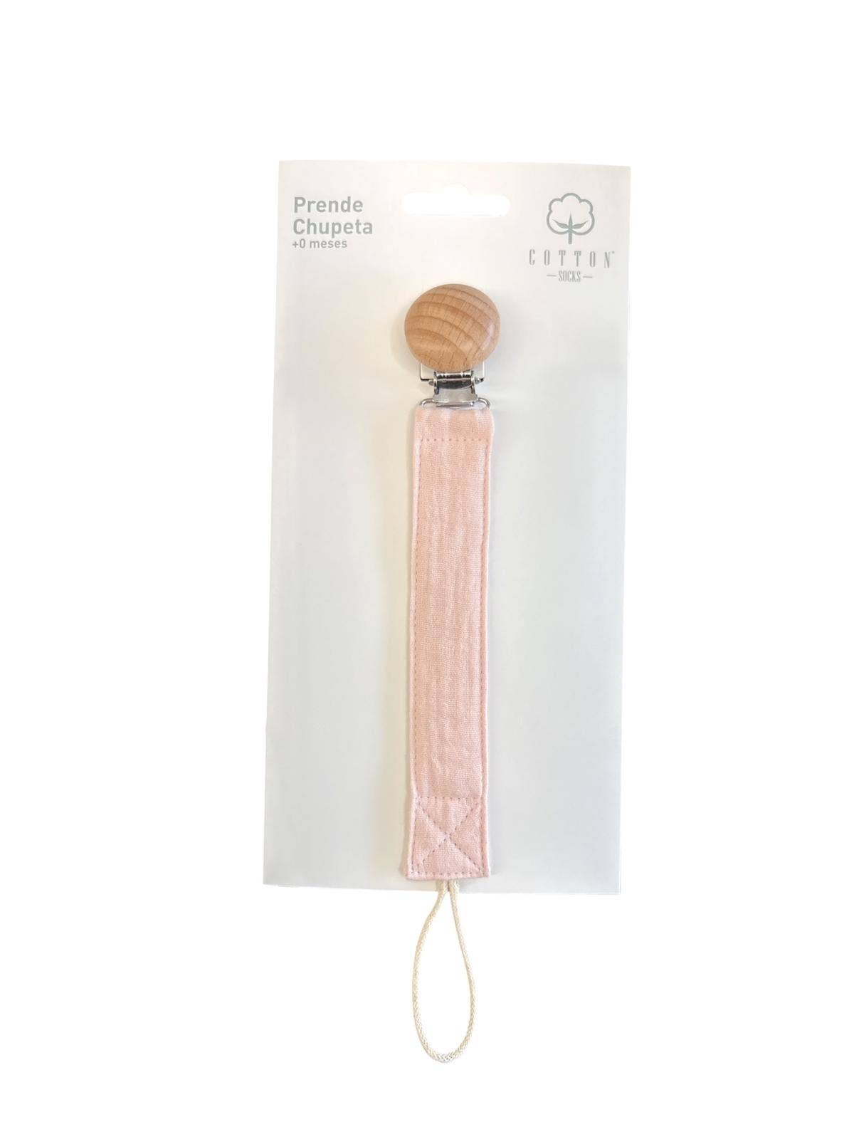 Pacifier holder in organic cotton with anti-loss clip