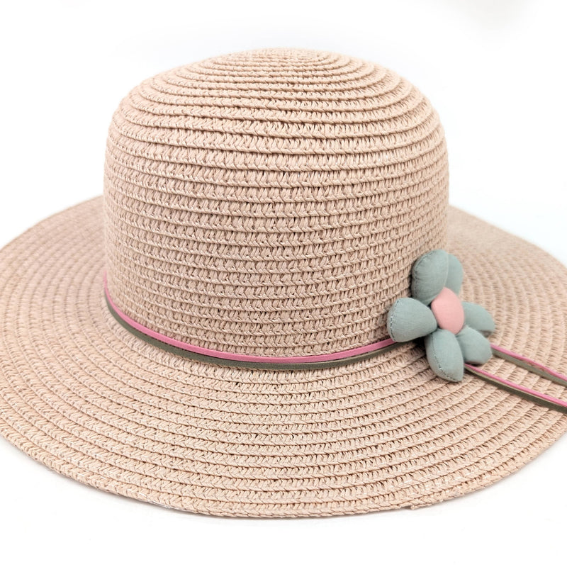 Black Ginger - Childrens Foldable Hat - Pink Flower (54cm)