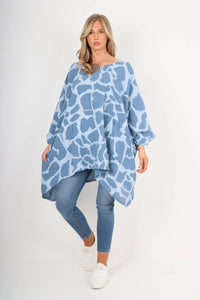 Italian Animal Print Oversized Boxy Top