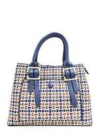 Medium Size Multicolour Front Pocket Two-toned Tote Bag