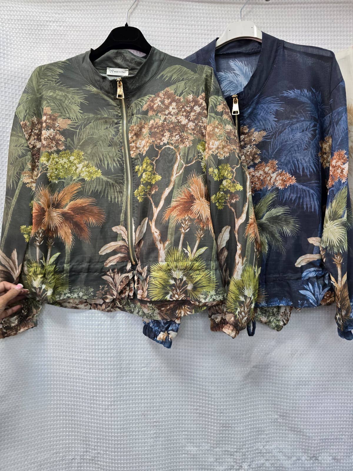 Palm Tree Tencel Bomber Jacket
